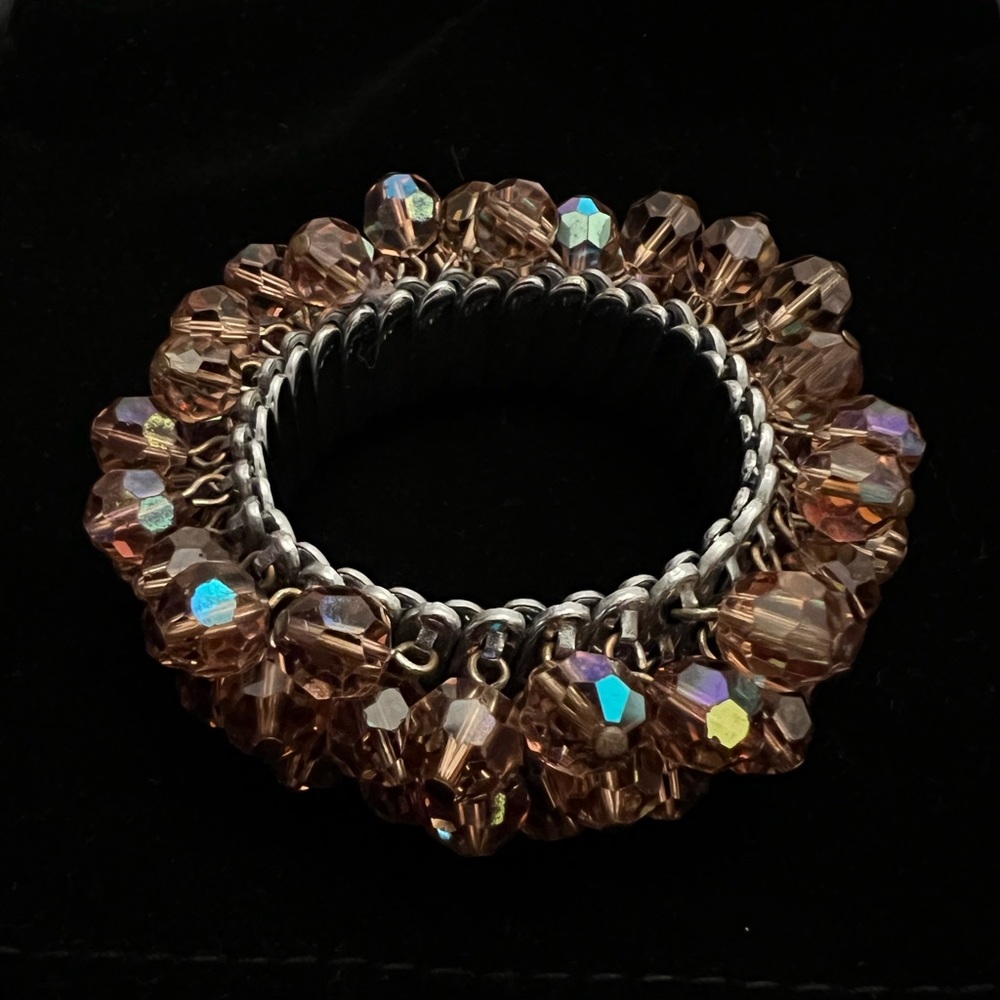 Crystal Bead Bangle Bracelet Expandable